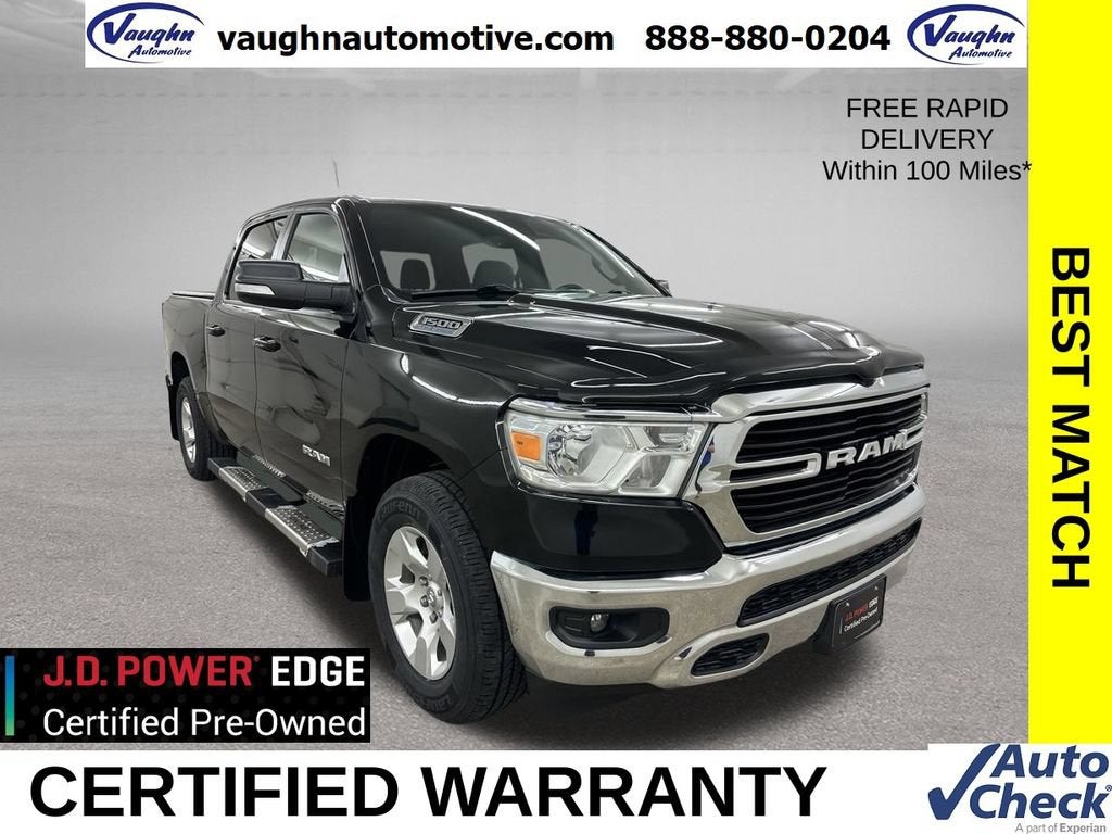 2021 RAM 1500 Big Horn in Black — front three-quarter view