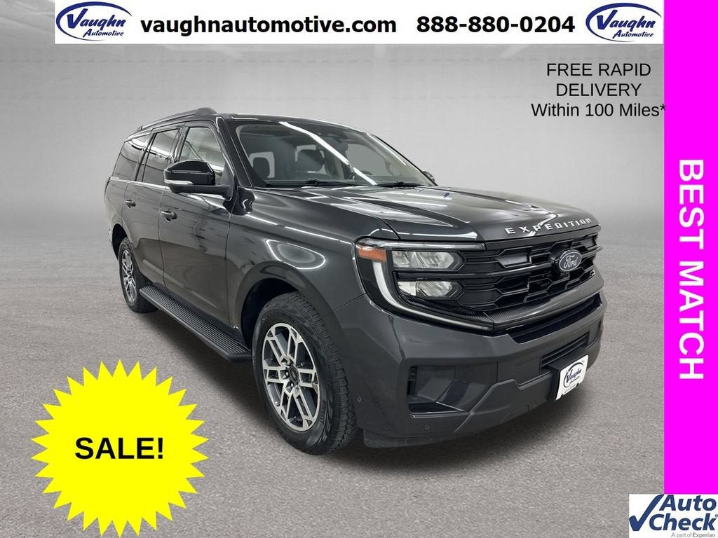 2025 Ford Expedition Active in Gray — front three-quarter view
