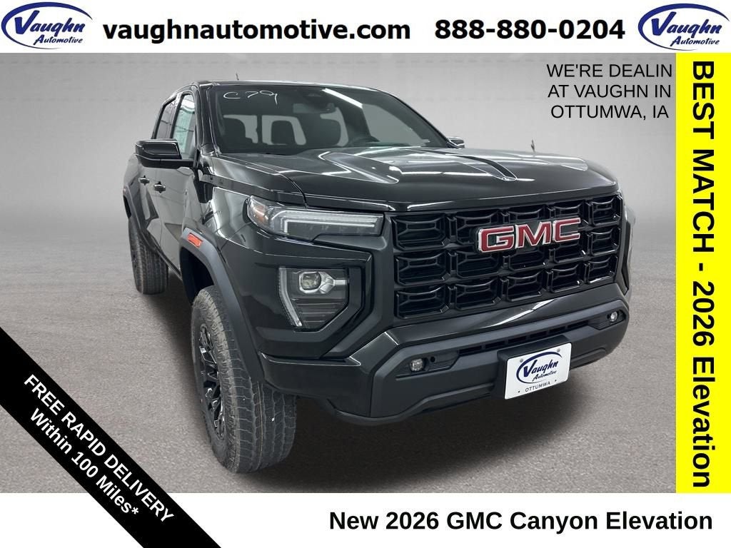 2026 GMC Canyon Elevation in Onyx Black — front three-quarter view
