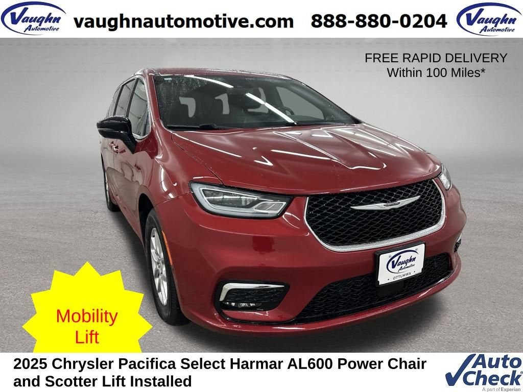 2025 Chrysler Pacifica Select in Red — front three-quarter view