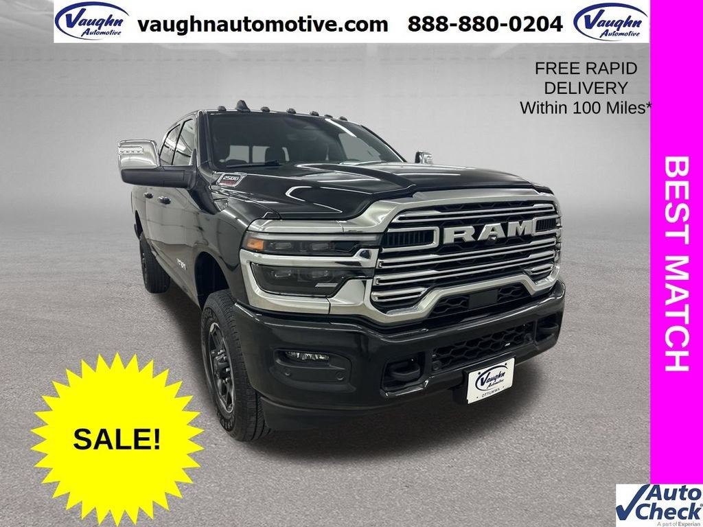 2026 RAM 2500 Laramie in Black — front three-quarter view