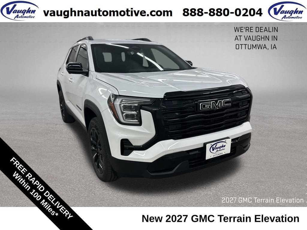 2027 GMC Terrain AWD Elevation in Summit White — front three-quarter view