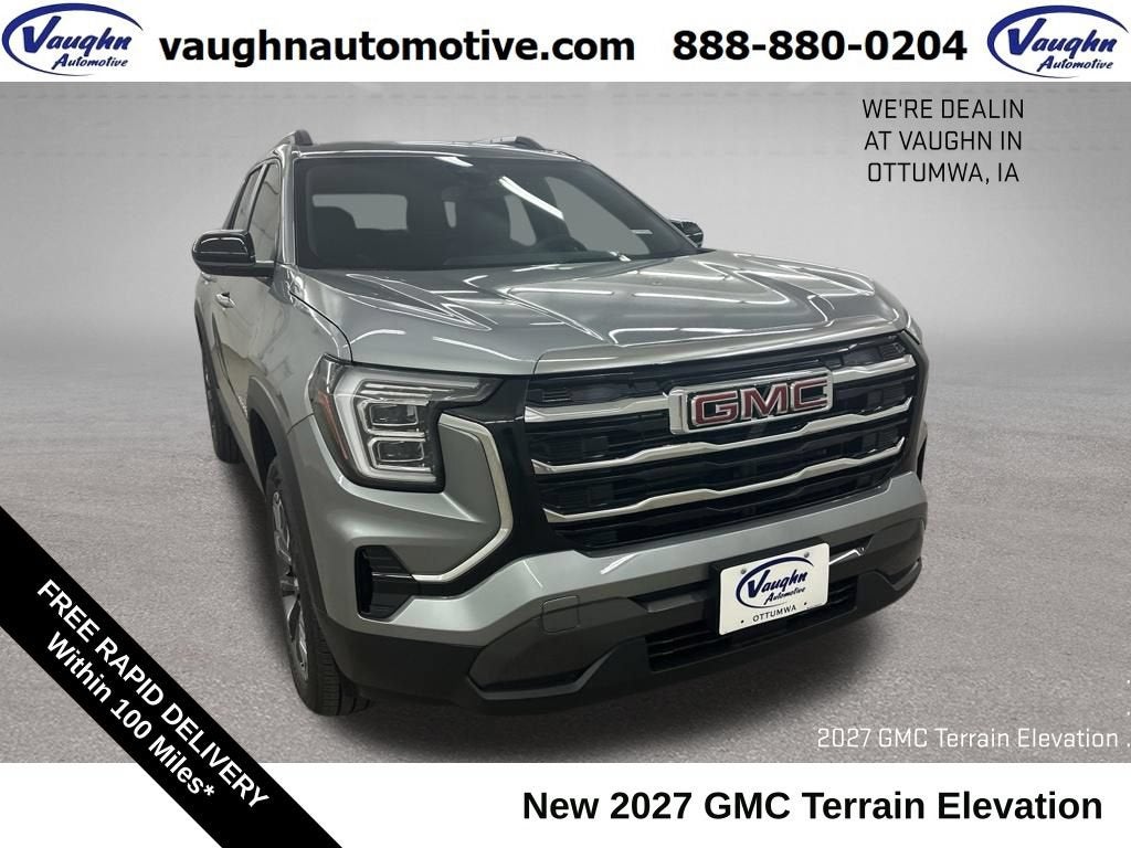 2027 GMC Terrain AWD Elevation in Sterling Metallic — front three-quarter view