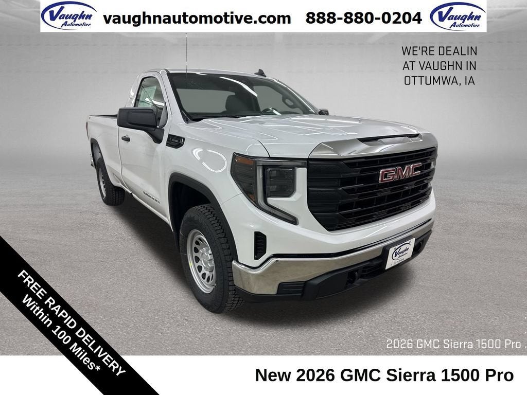 2026 GMC Sierra 1500 Pro in Summit White — front three-quarter view