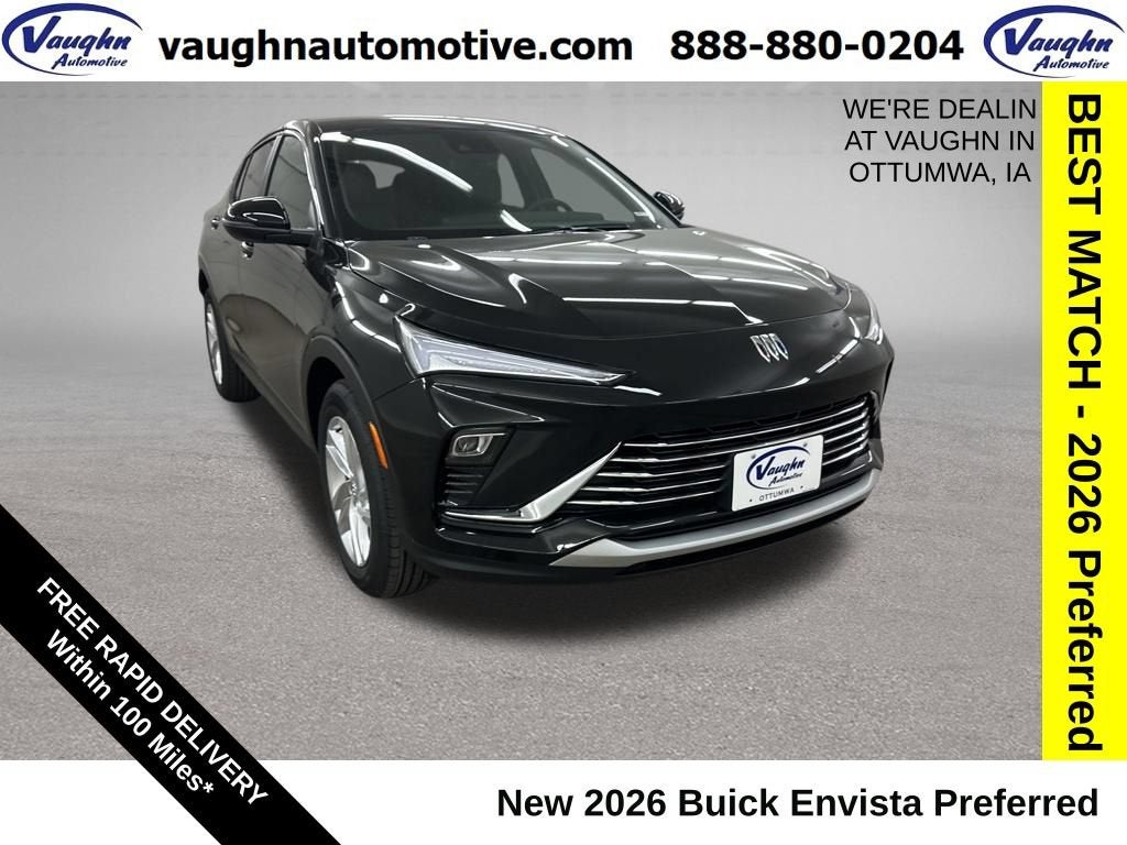 2026 Buick Envista Preferred in Ebony Twilight Metallic — front three-quarter view