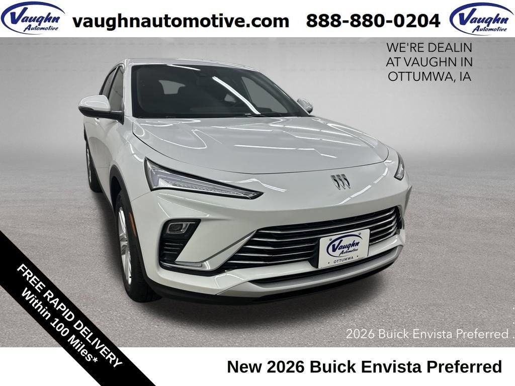 2026 Buick Envista Preferred in Summit White — front three-quarter view