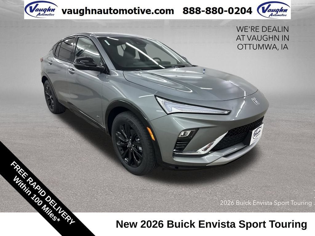 2026 Buick Envista Sport Touring in Moonstone Gray Metallic — front three-quarter view