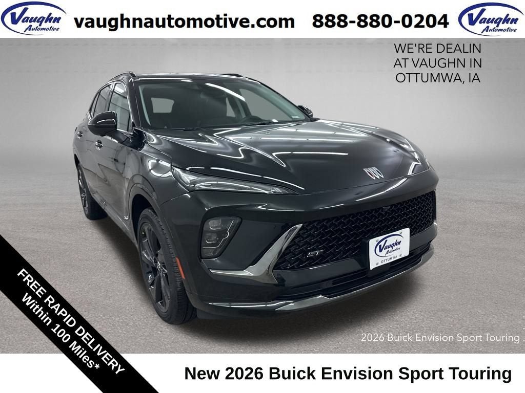 2026 Buick Envision Sport Touring in Ebony Twilight Metallic — front three-quarter view